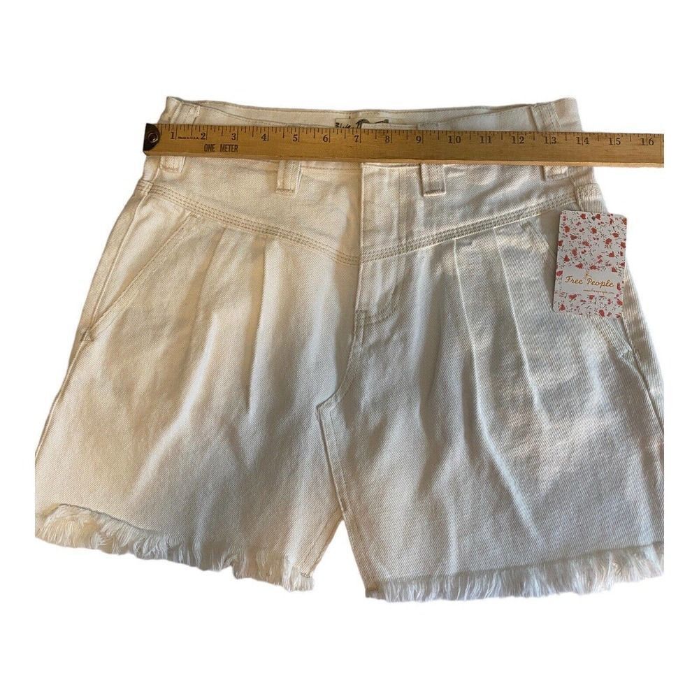 Free People We the Free White Sidecar Mini Skirt Denim Raw Edge NEW SZ 24 - Picture 6 of 8